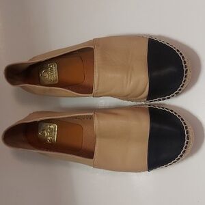 Kanna leather two tone espadrilles